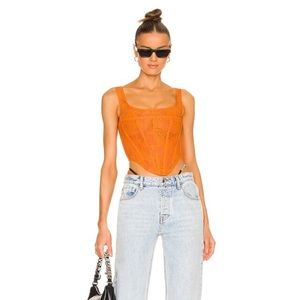 Miaou Campbell Corset Top in Tangerine